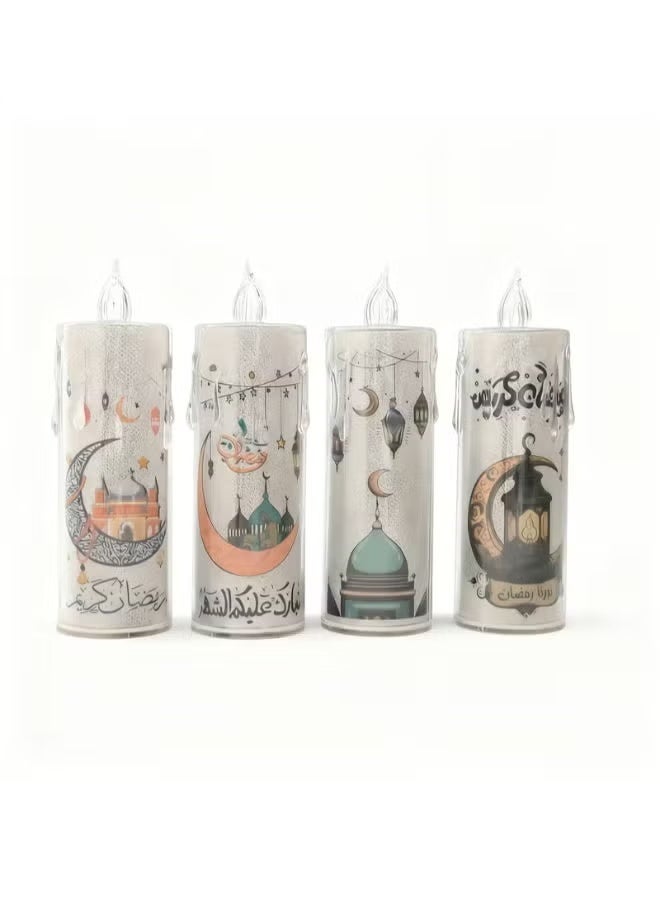 أربع شموع إلكترونية بدون لهب لشهر رمضان - Image 1